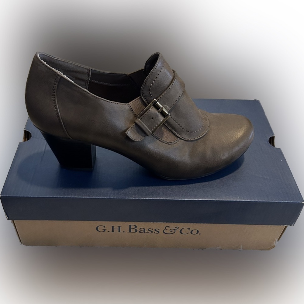 Shoes sale G.H. Bass & Co Mystic Brown Heels mushrm 10 slipon bootie S16